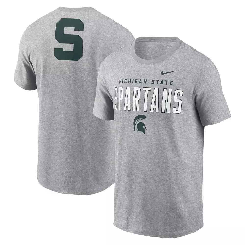 Men's Nike Heather Gray Michigan State Spartans Campus 2-Hit Primary Mascot T-Shirt,  Product Image