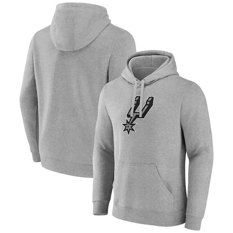 Men's Fanatics Branded Heather Gray Toronto Raptors Primary Logo Pullover Hoodie,  Product Image