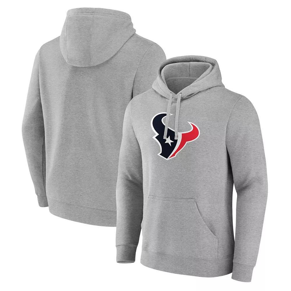 Men's Fanatics  Heather Gray Houston Texans Logo Pullover Hoodie, Size: 2XL, Grey Product Image
