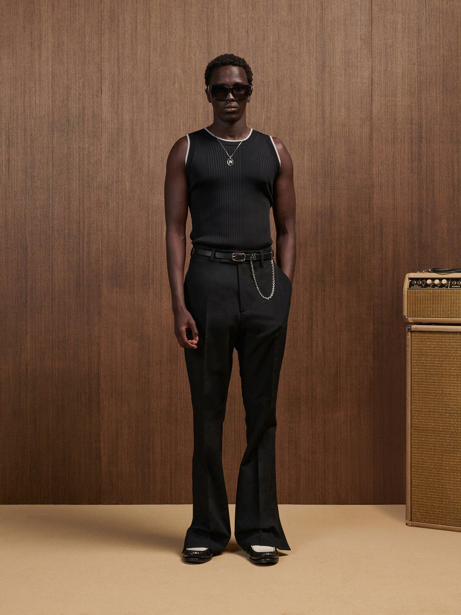 RIBBED TANK TOP - Black Product Image