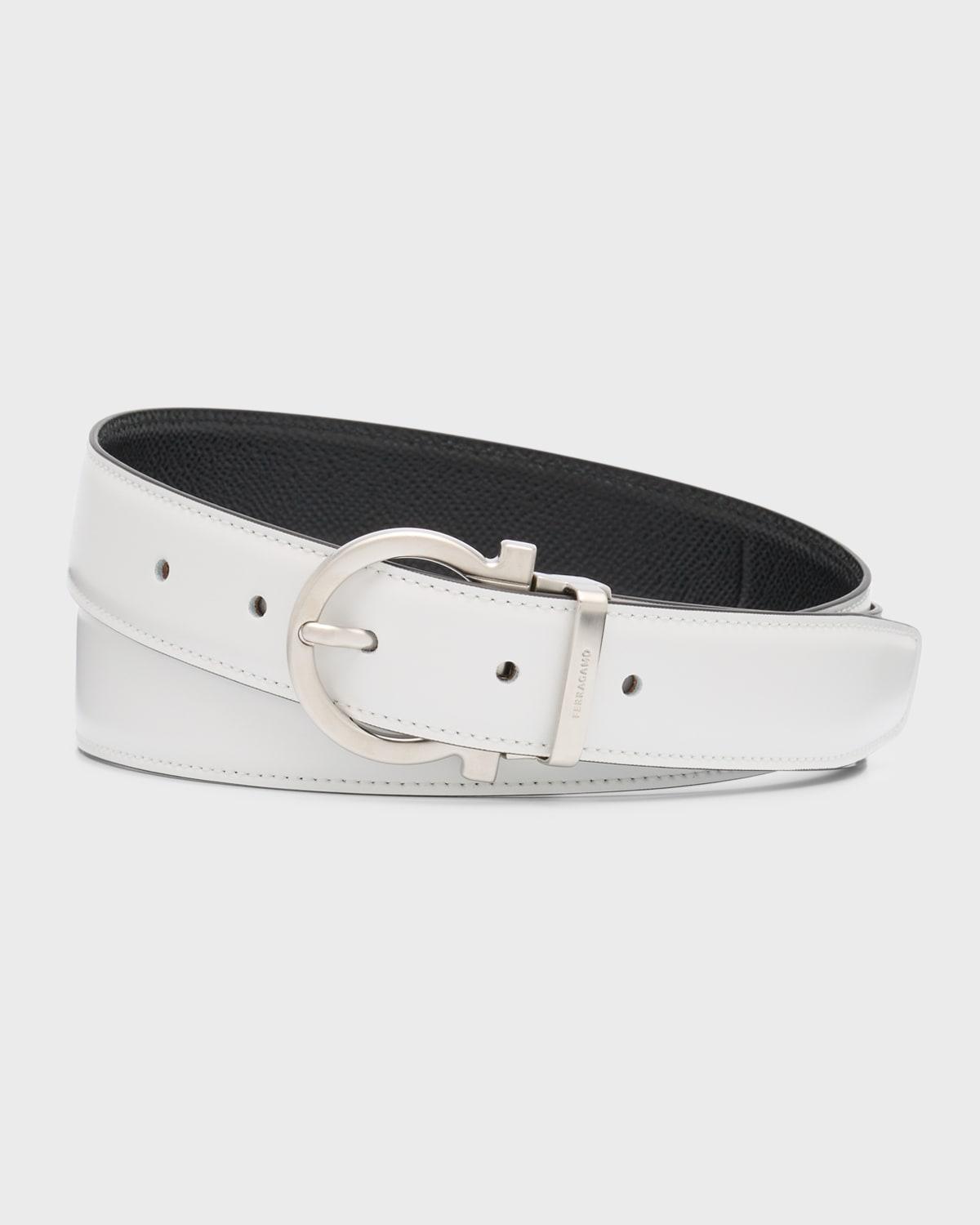 Mens Reversible Leather Gancio-Buckle Belt Product Image