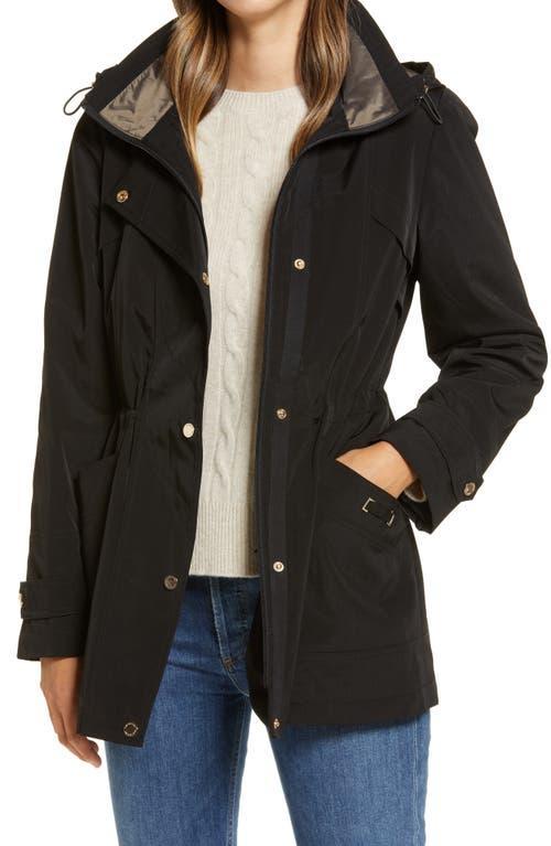 Women's Gallery Hooded Lined Rain Jacket, Size: Medium, Black Product Image