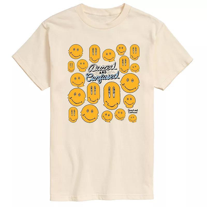 Men's Dazed and Confused Smiley Face Graphic Tee, Size: Large, Grey Blue Product Image