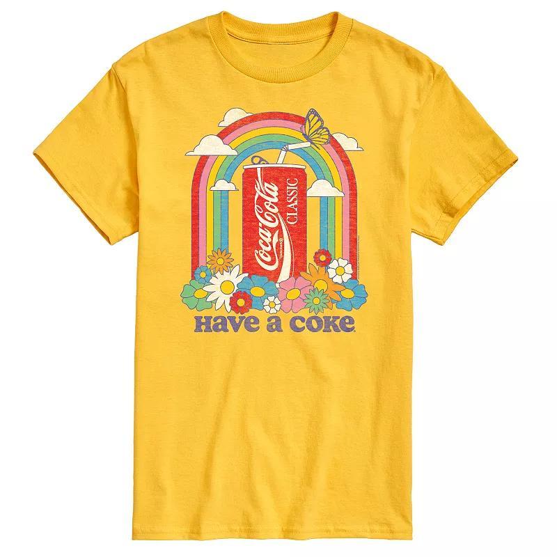 Men's Coca-Cola Have A Coke Rainbow Graphic Tee, Size: Small, Yellow Product Image