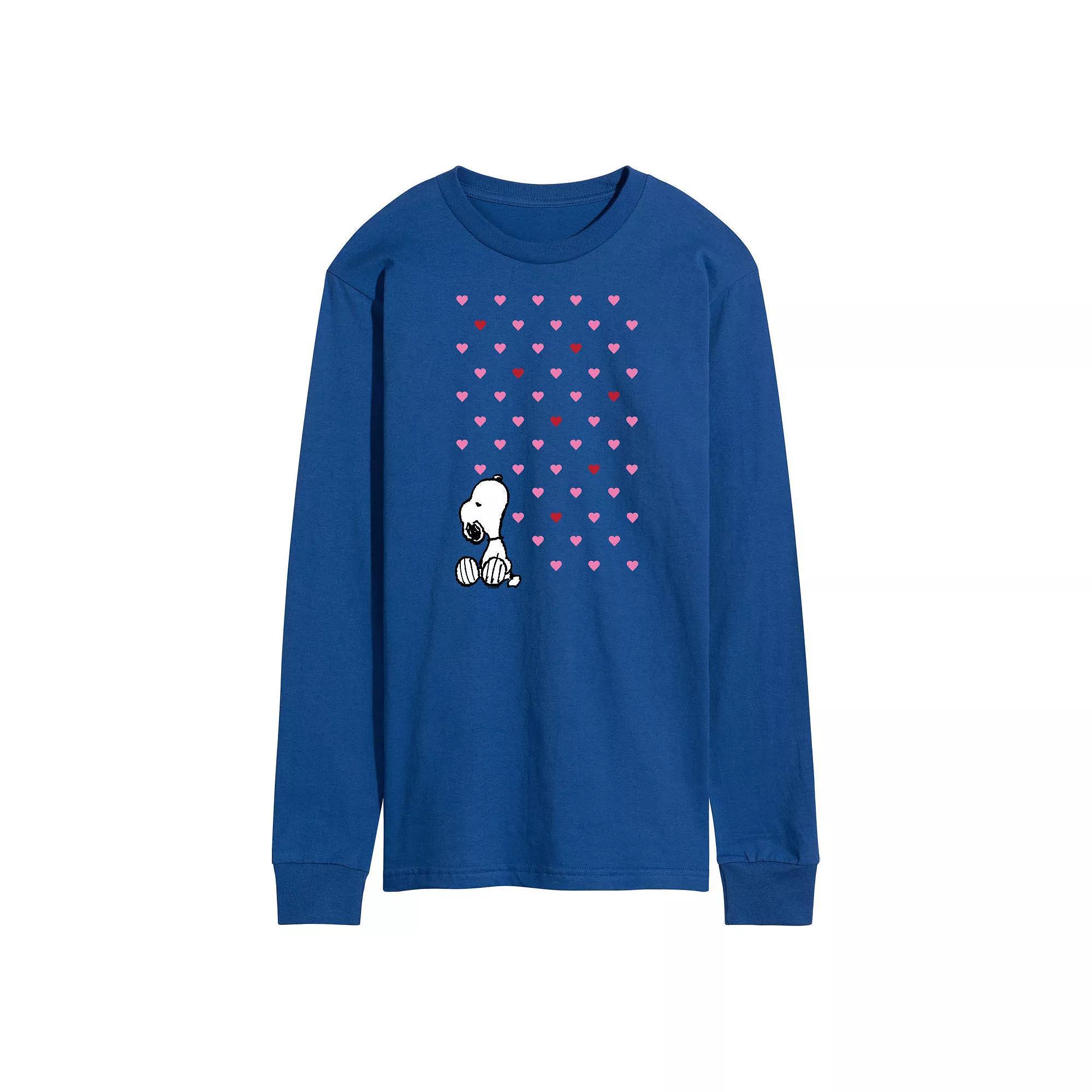 Men's Peanuts Snoopy Heart Long Sleeve Graphic Tee,  Product Image