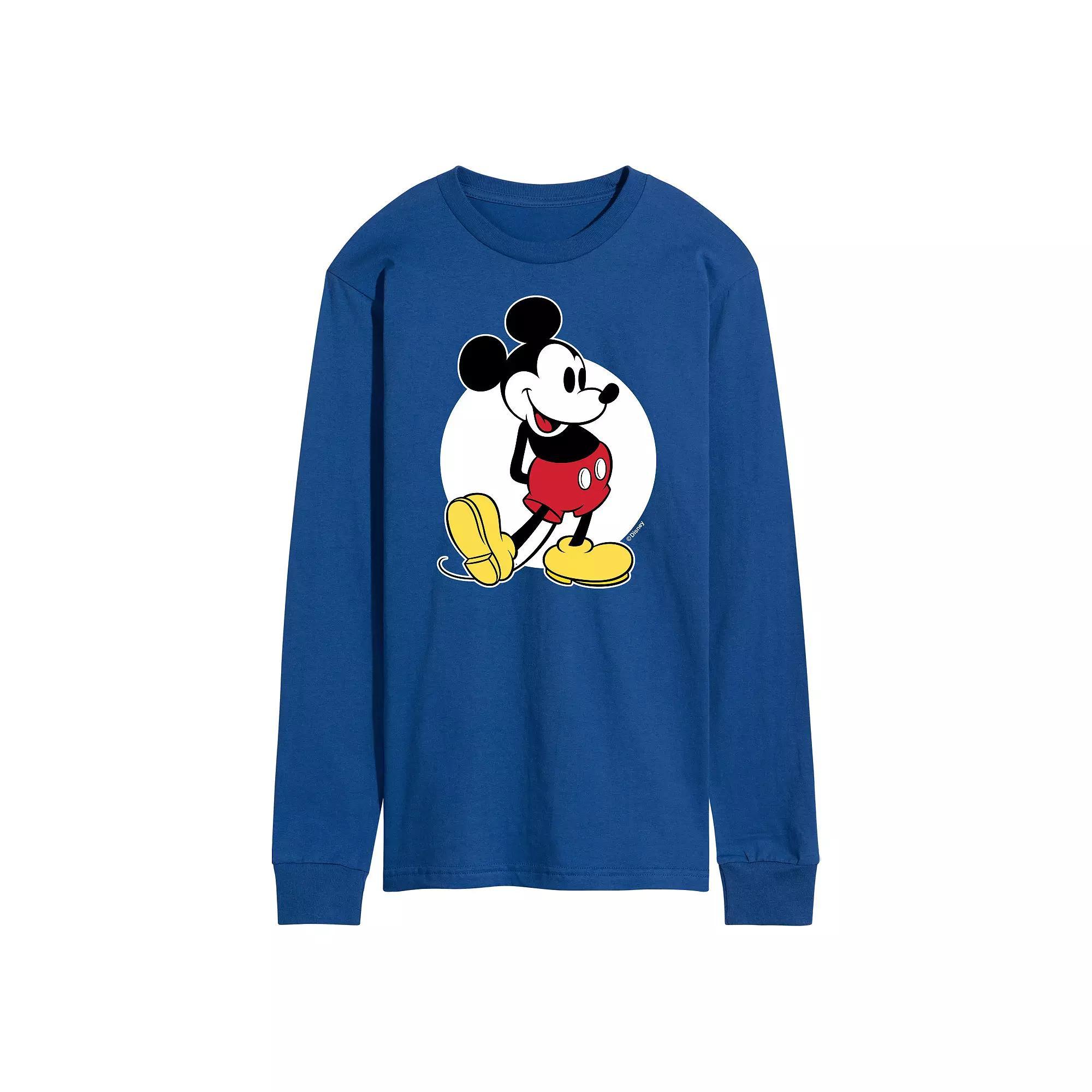 Disney's Mickey Mouse Men's Classic Long Sleeve Graphic Tee, Size: Small, Blue Product Image