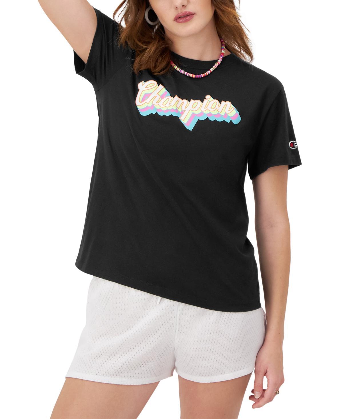 Champion Womens Classic Logo Crewneck T-Shirt Product Image