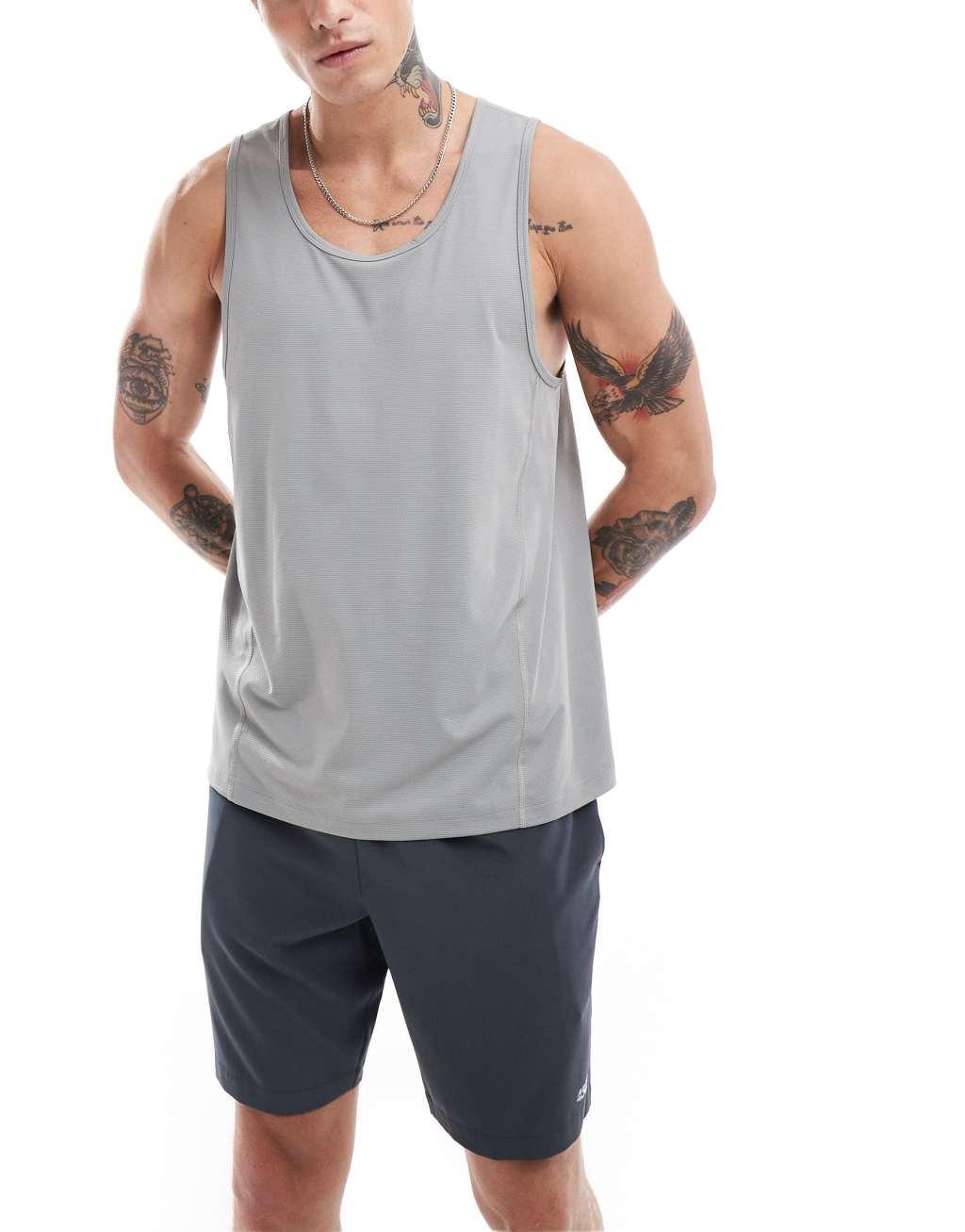 4505 Icon training tank top with racer back in gray  Product Image