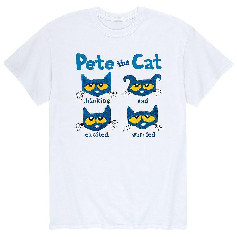 Men's Pete The Cat Many Moods Tee, Size: Large, White Product Image