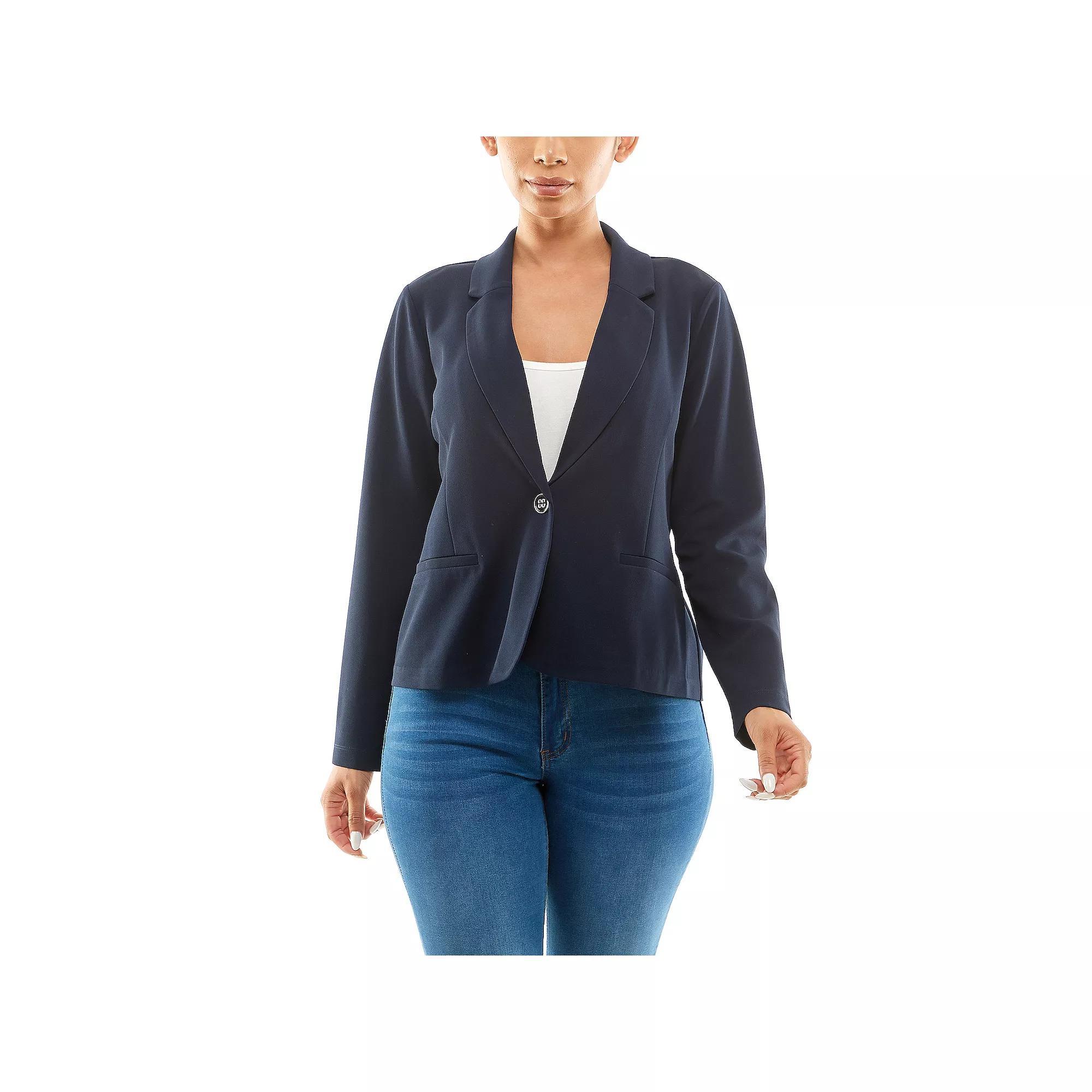 Women's Nina Leonard Single Button Cropped Blazer,  Product Image