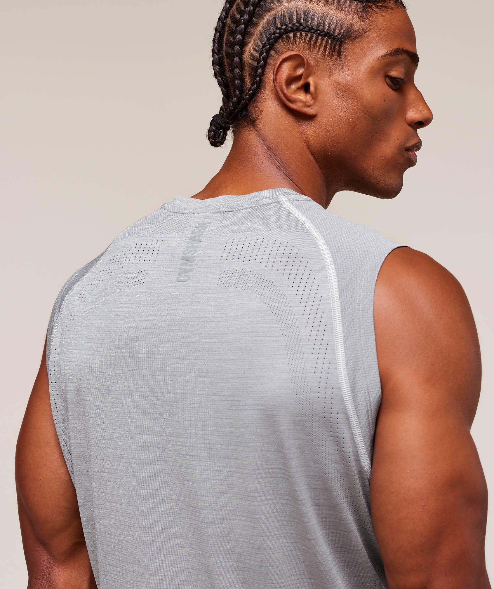 Gymshark Versatile Seamless Tank - Light Grey/Smokey Grey Male Product Image