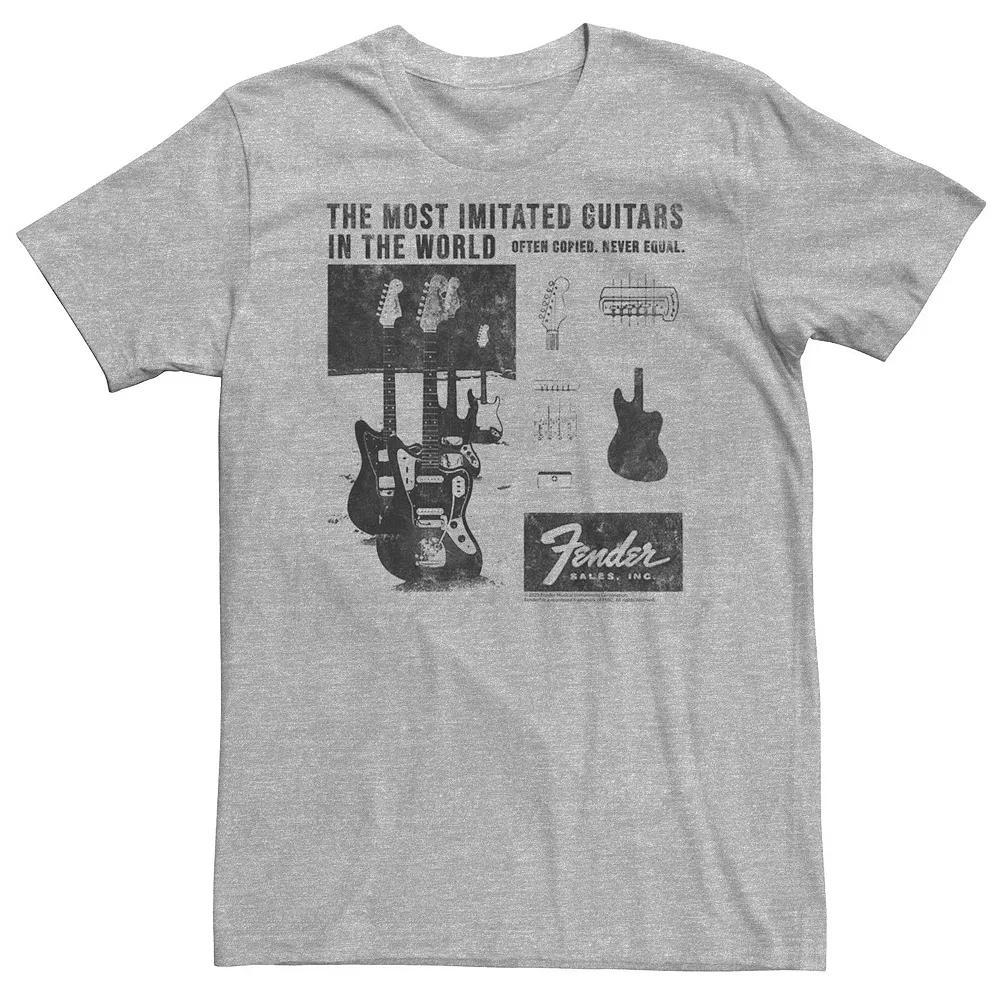 Big & Tall Fender The Most Imitated Guitars In The World Tee, Men's, Size: 4XLT, Athletic Grey Product Image