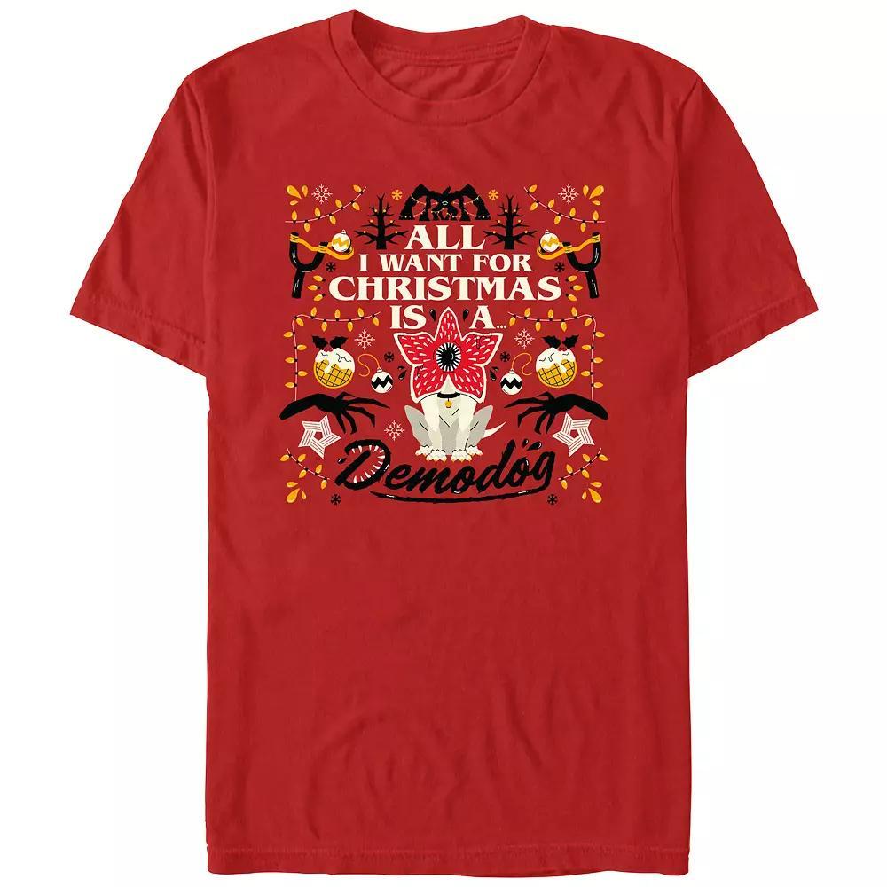 Men's Stranger Things All I Want For Christmas Is A Demodog Graphic Tee,  Product Image