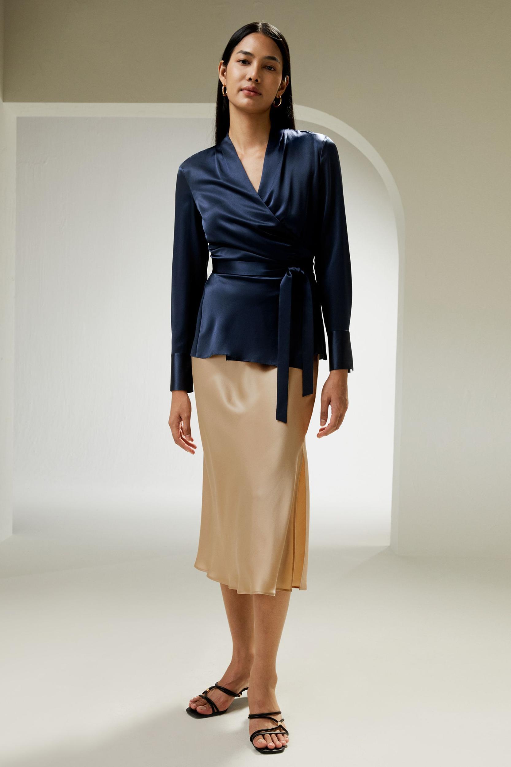 Silk Wrap Blouse Product Image