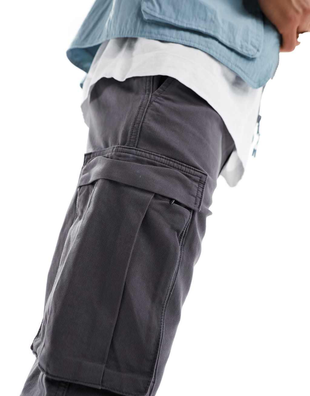 Only & Sons loose fit cargo pants in gray Product Image