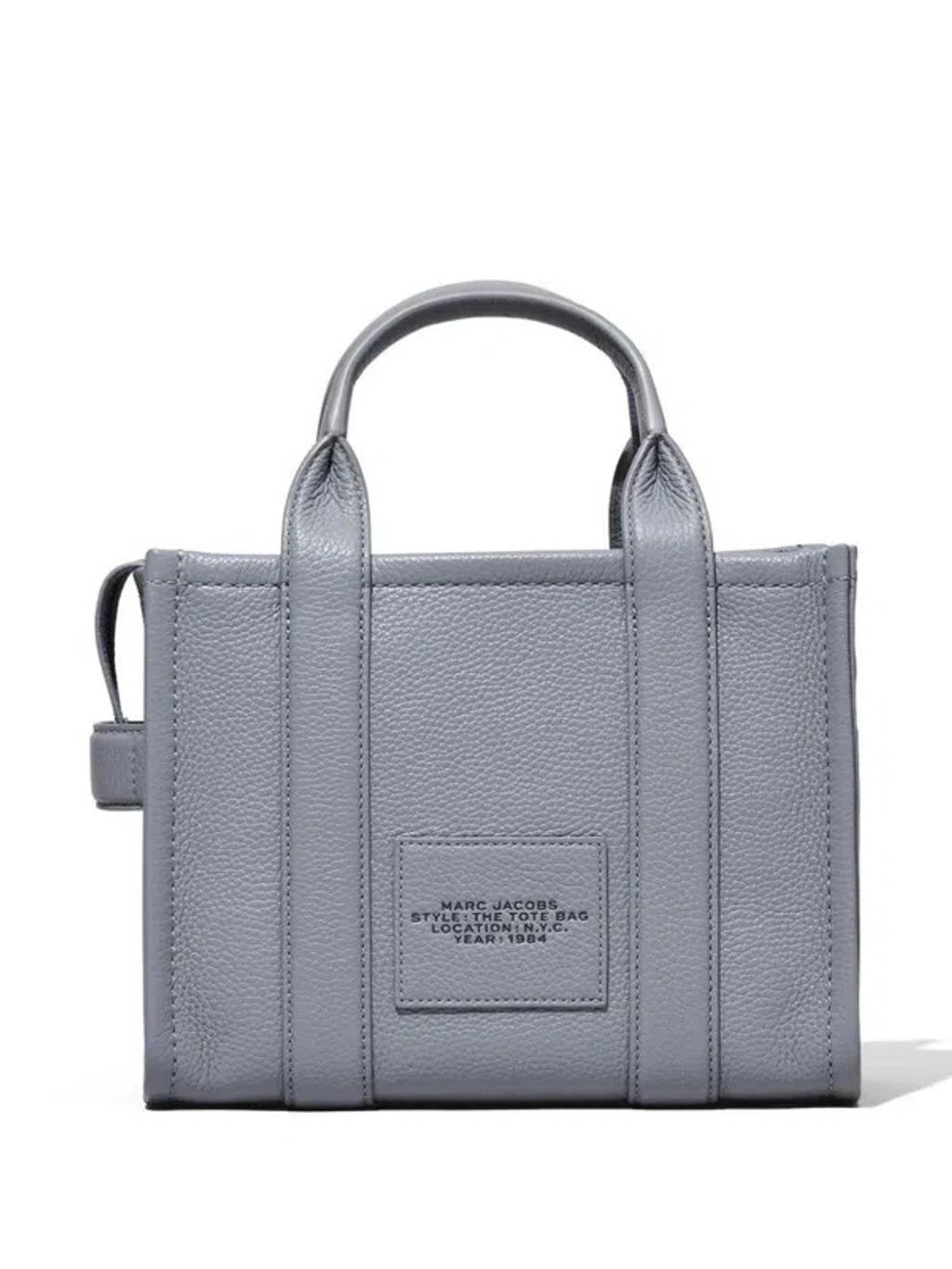 MARC JACOBS The Leather Small Tote Bag In Grey Product Image