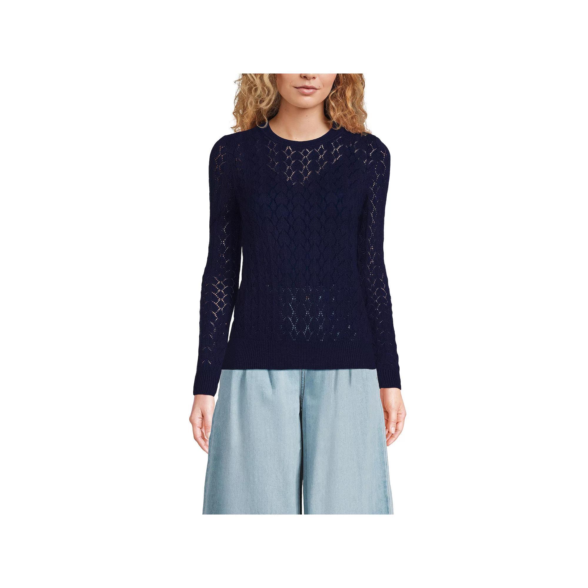 Women's Lands' End Modern Crew Sweater,  Product Image