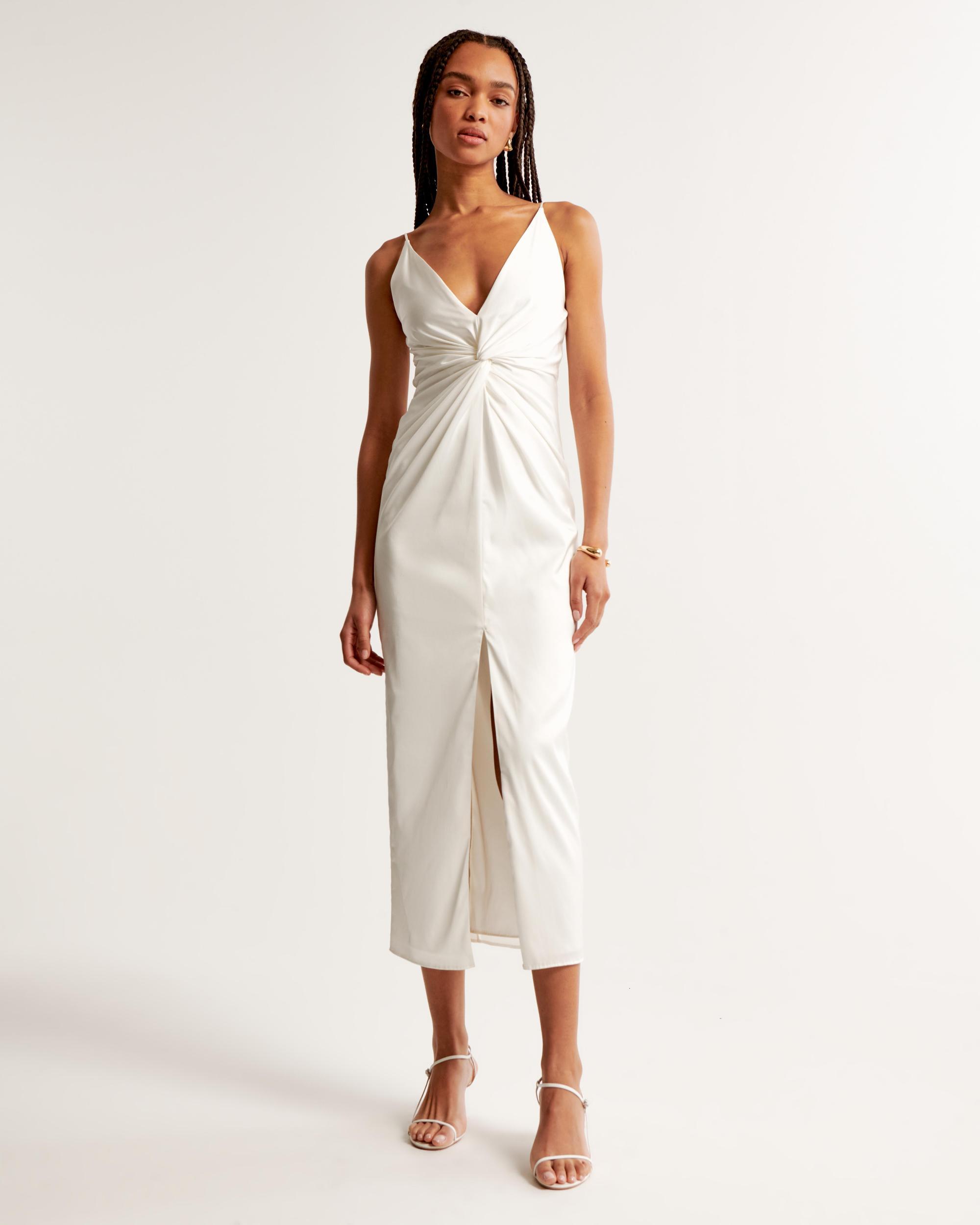 Draped Twist-Front Maxi Dress Product Image