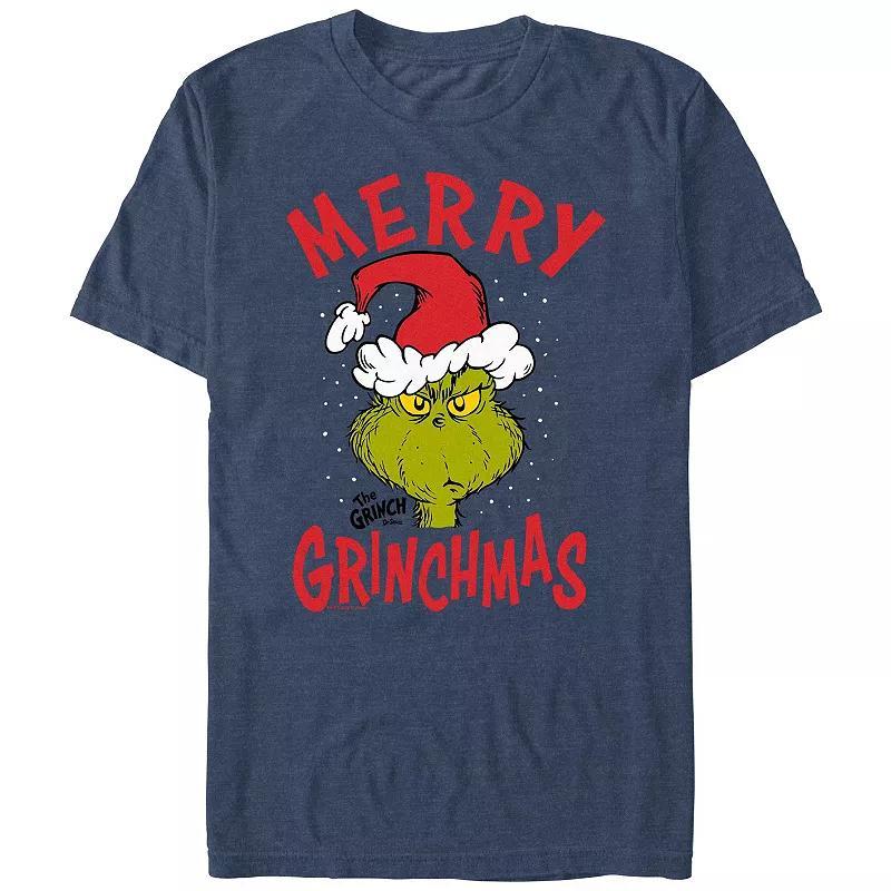 Big & Tall Dr. Seuss The Grinch Merry Christmas Graphic Tee, Men's, Size: Medium, Kelly Grey Product Image