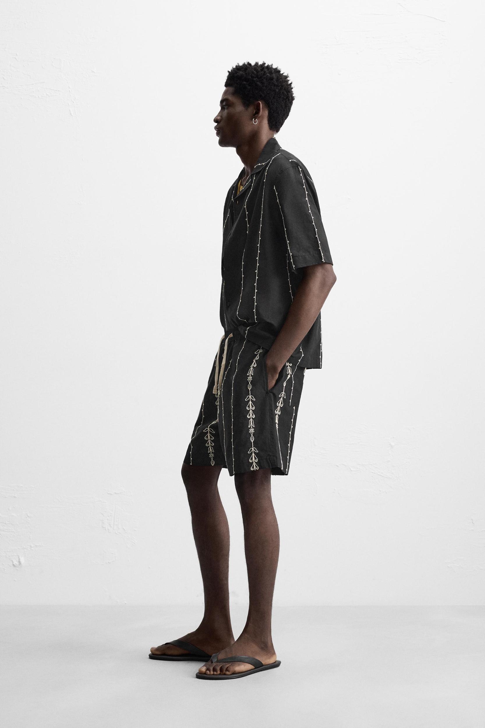 CONTRAST EMBROIDERY SHORTS Product Image