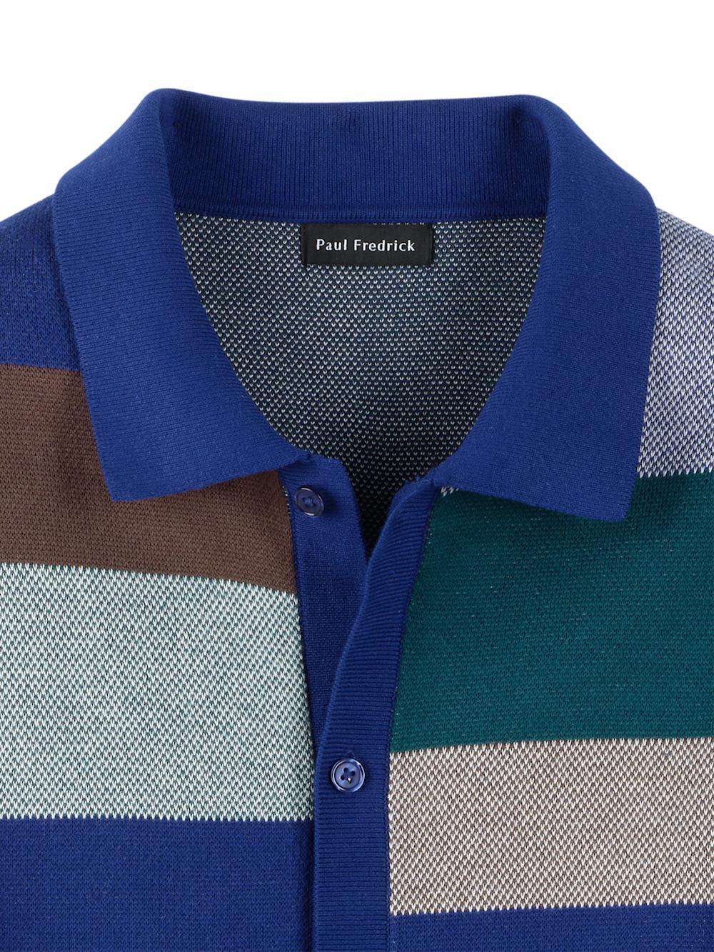 Cotton Button Front Polo - Multi Product Image