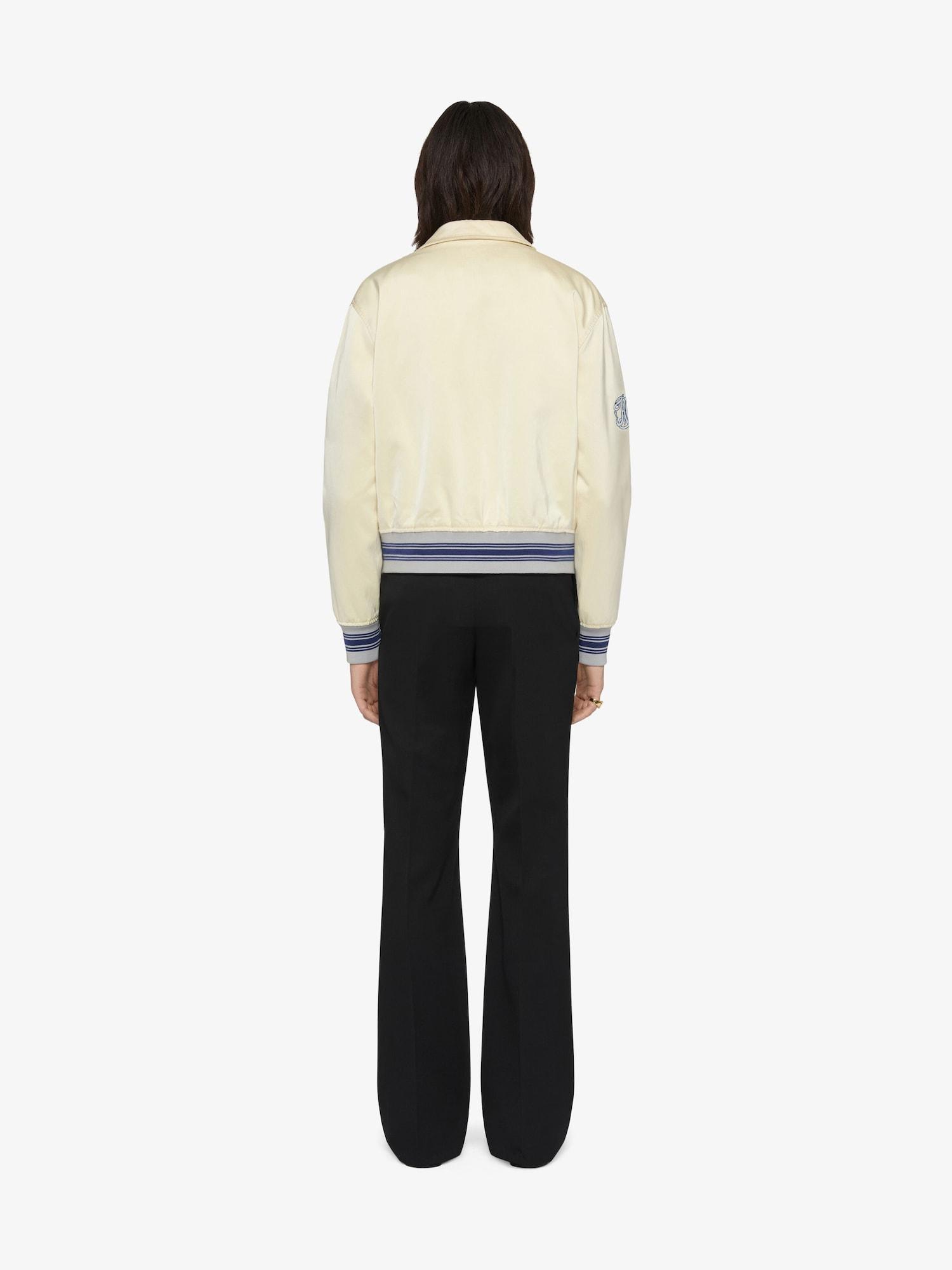 Slim fit varsity jacket in cotton blend with HG embroidery Product Image