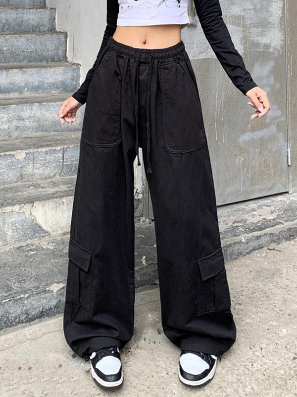 Drawstring Street Baggy Cargo Pants Product Image
