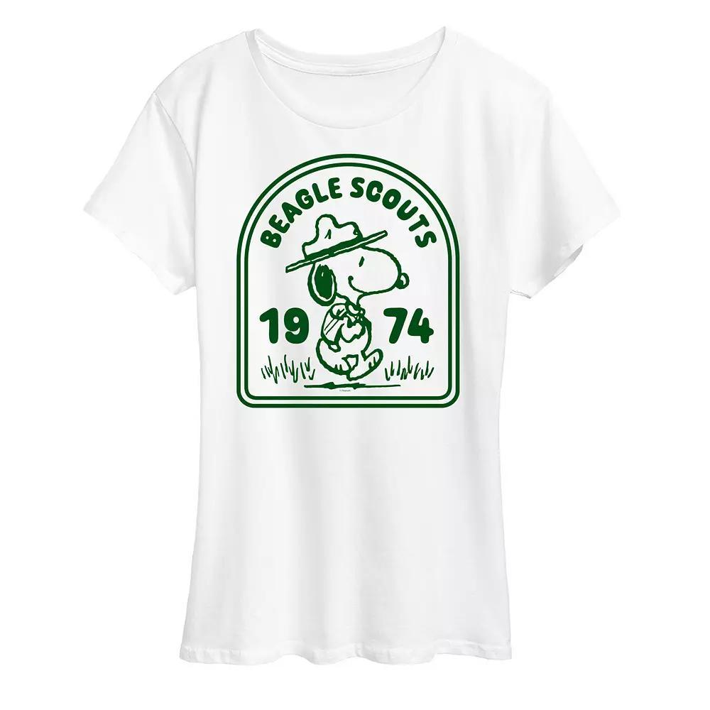 Women's Peanuts Snoopy Beagle Scouts Badge Graphic Tee,  Product Image
