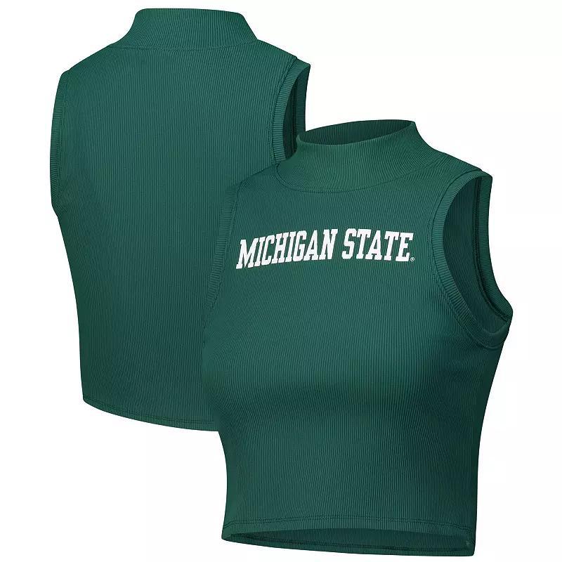 Women's ZooZatz Green Michigan State Spartans Cropped Tank Top, Size: Large Product Image