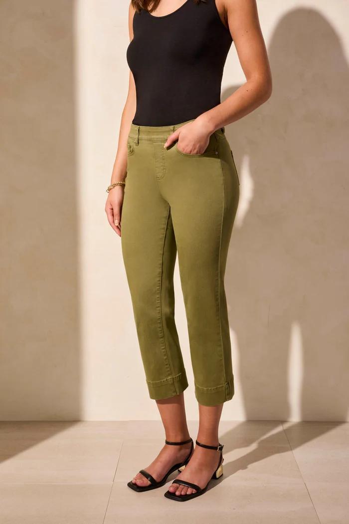 Pull-On Kick Flare Capri Product Image