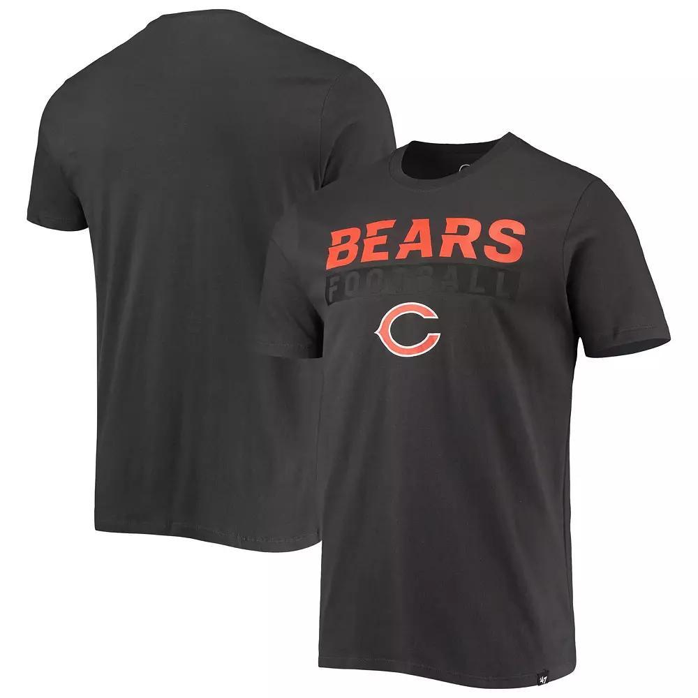 Men's '47 Charcoal Chicago Bears Dark Ops Super Rival T-Shirt, Size: Small Product Image