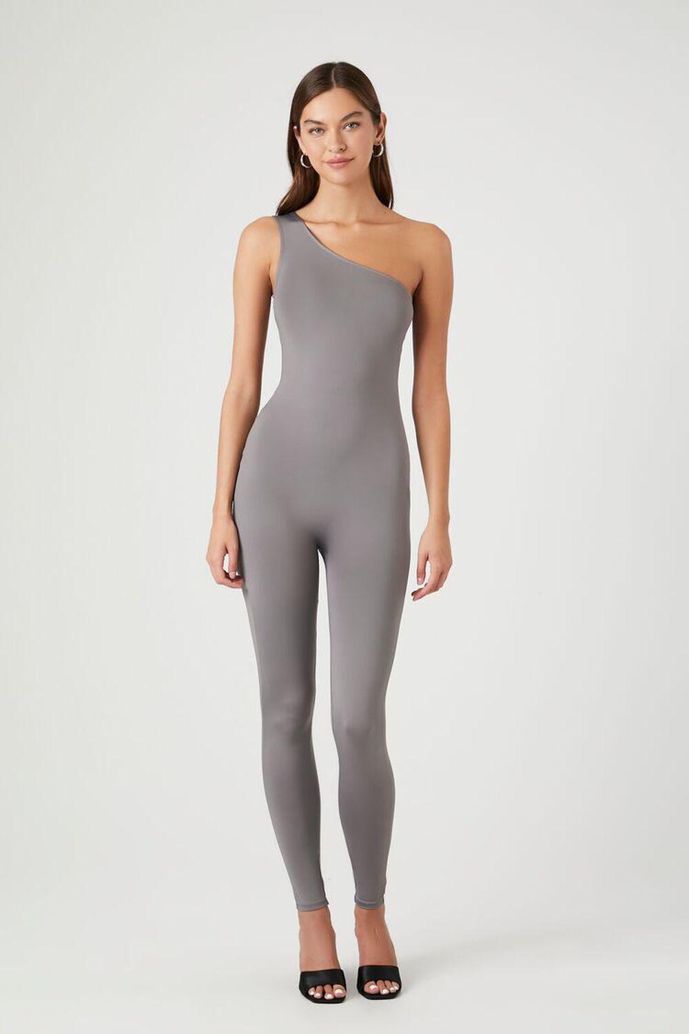 Contour Sculpt One-Shoulder Jumpsuit | Forever 21 Product Image