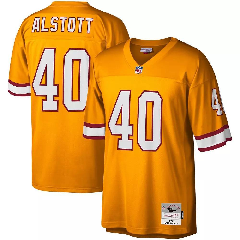 Men's Mitchell & Ness Mike Alstott Orange Tampa Bay Buccaneers Big & Tall 1996 Retired Player Replica Jersey,  Product Image