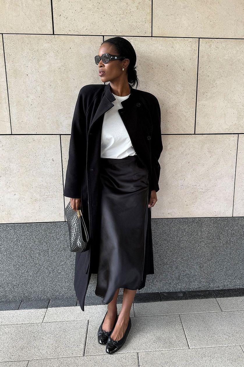 Satin Midi Skirt Product Image