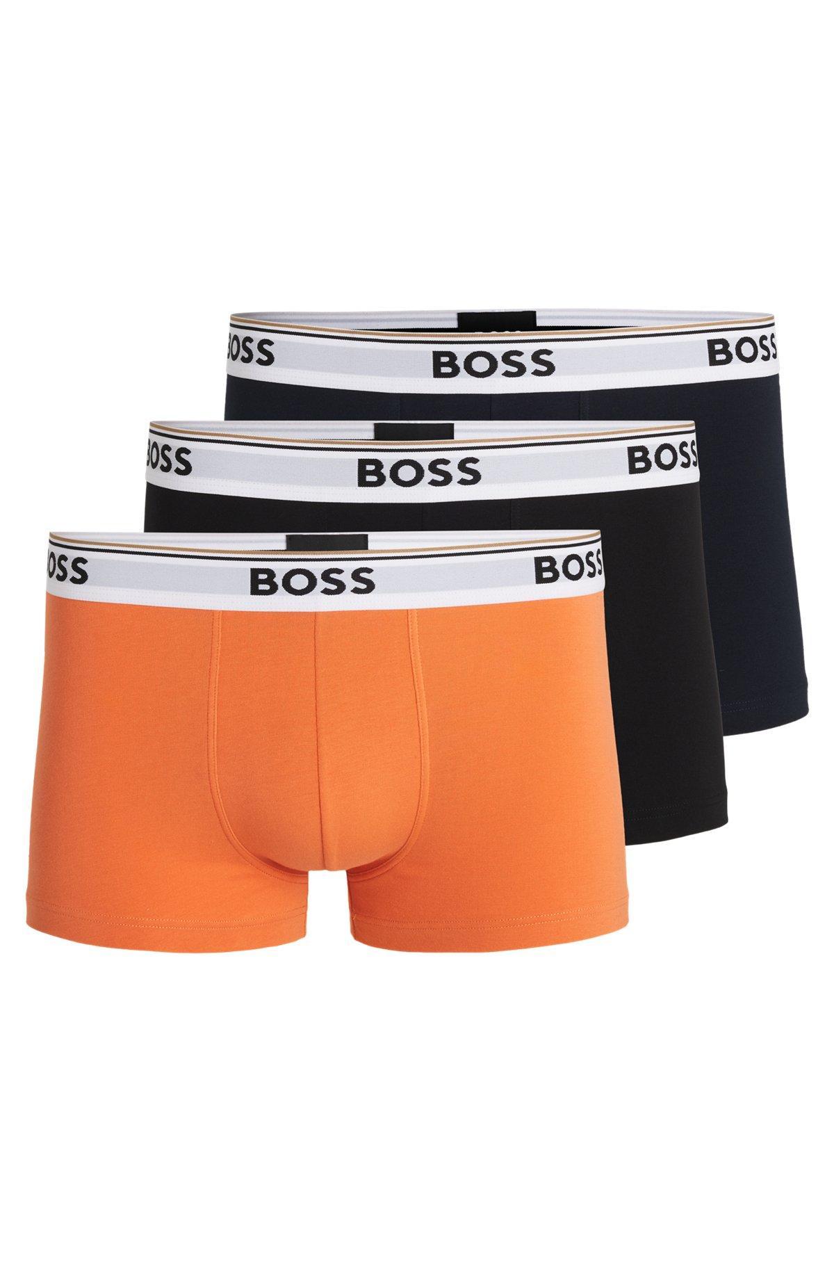 Three-pack of logo-waistband trunks in stretch cotton Product Image