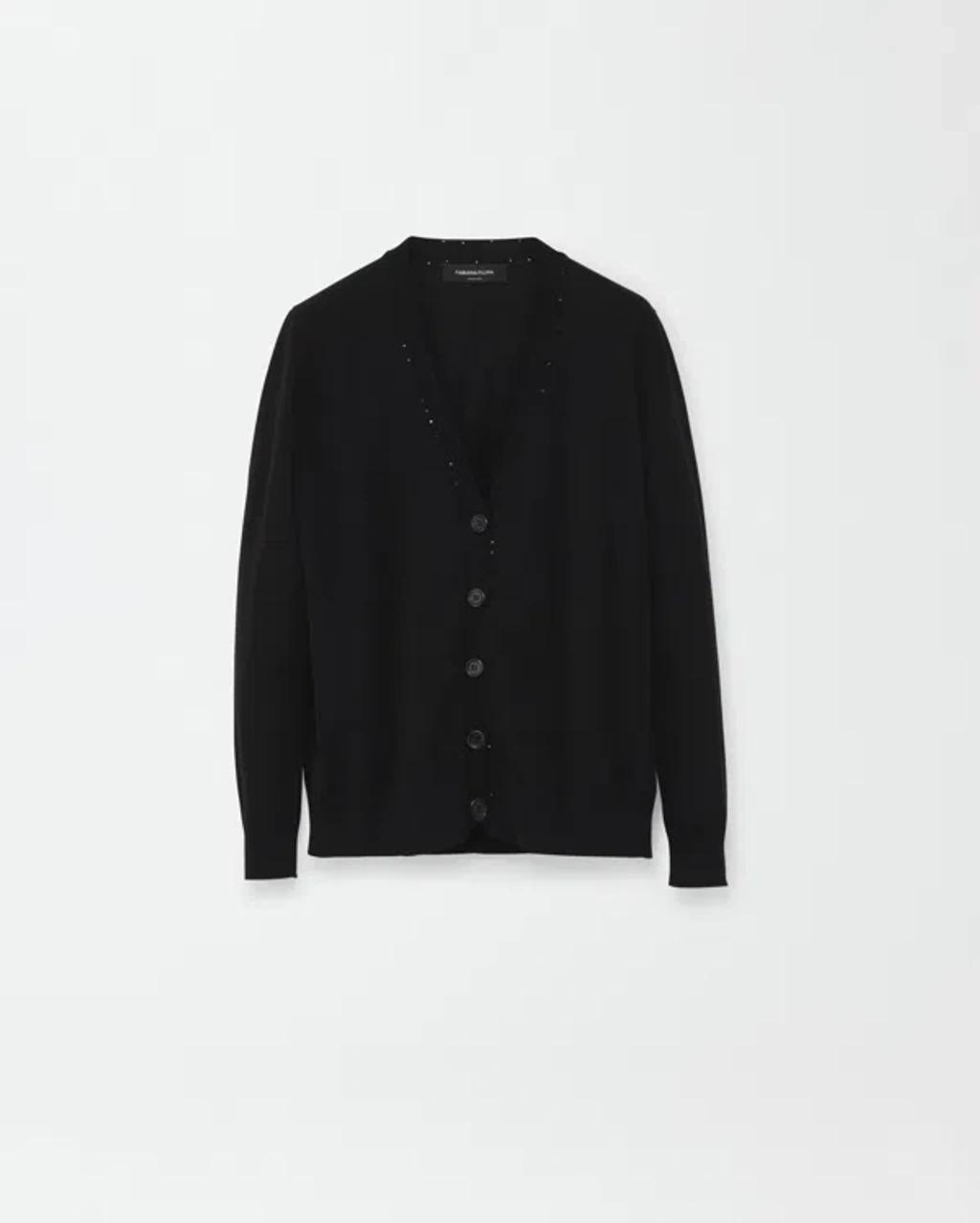 FABIANA FILIPPI Organic Cotton Cardigan In Black Product Image