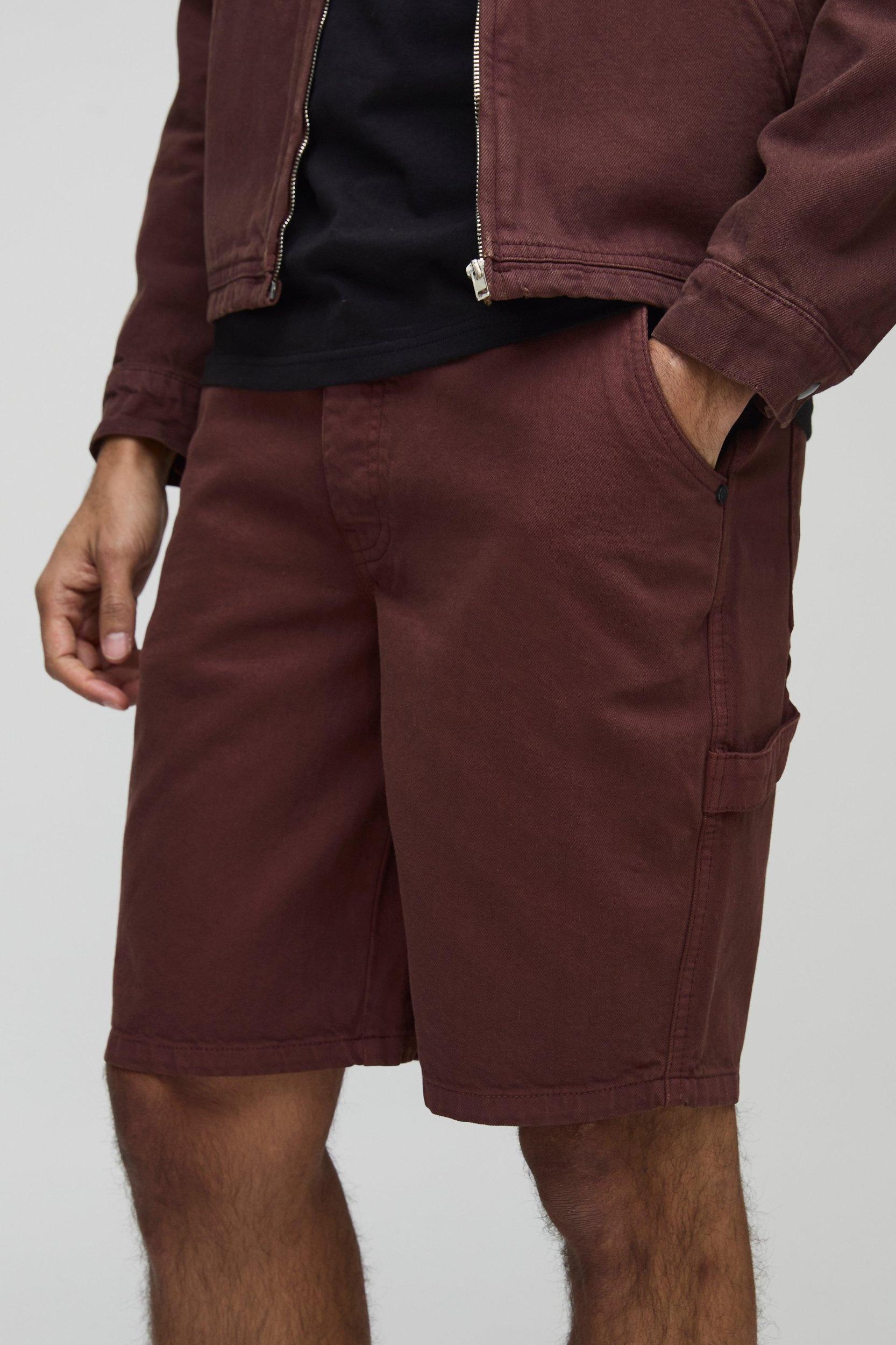 Relaxed Fit Twill Worker Short | boohooMAN USA Product Image