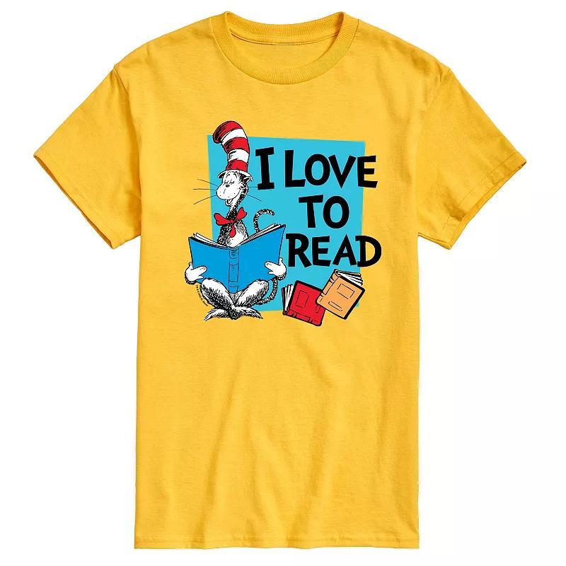 Men's Dr. Seuss The Cat in the Hat I Love To Read Graphic Tee, Size: XXL, Grey Gray Product Image