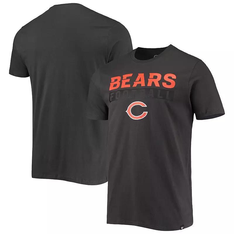 Men's '47 Charcoal Chicago Bears Dark Ops Super Rival T-Shirt, Size: Small Product Image