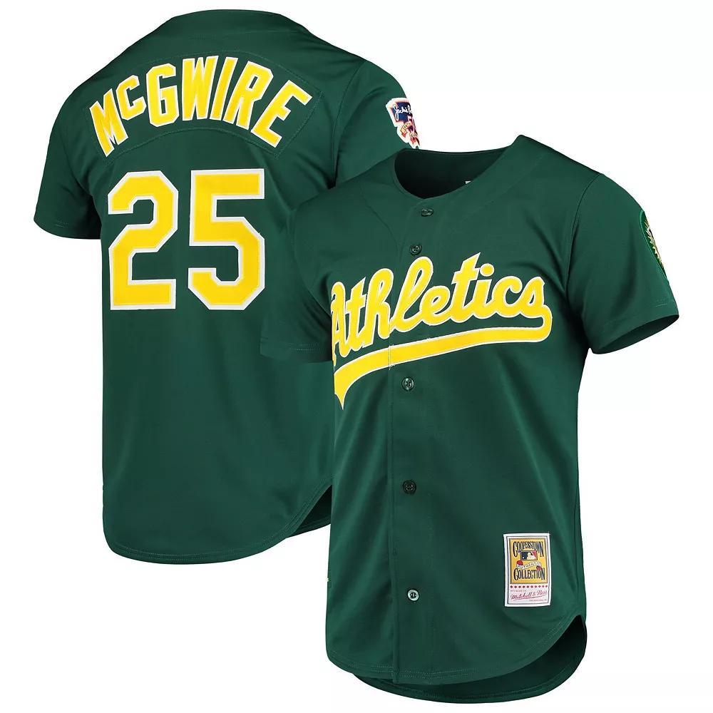 Men's Mitchell & Ness Mark McGwire Green Oakland Athletics 1997 Cooperstown Collection Authentic Jersey, Size: 36 Product Image