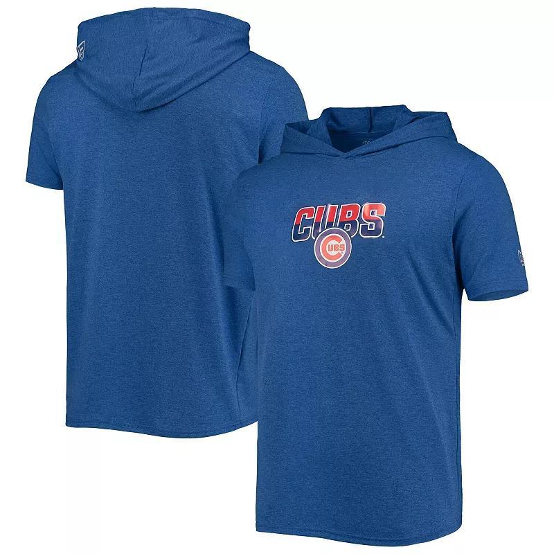 Men's New Era Heathered Royal Chicago Cubs Hoodie T-Shirt, Size: Medium, Blue Product Image