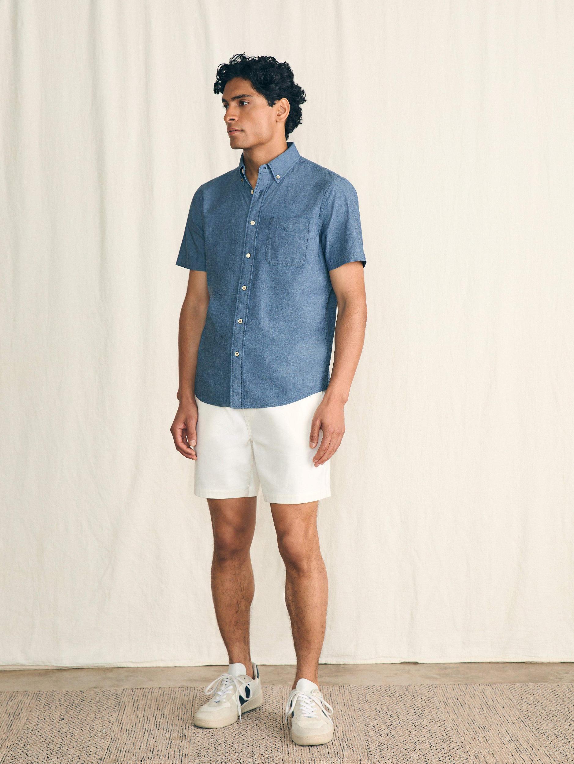 Short-Sleeve Stretch Playa Shirt (Tall) - Weathered Blue Male Product Image