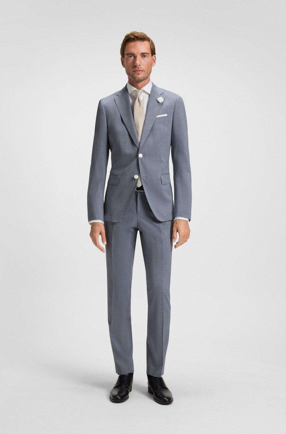 Slim-fit suit jacket in a patterned wool blend Product Image