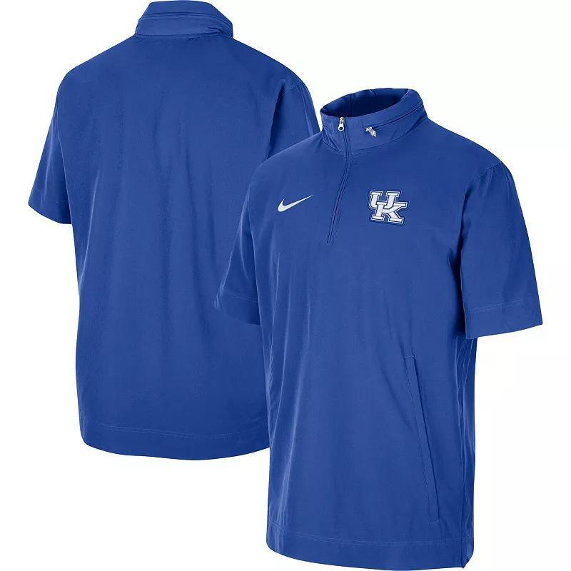 Mens Nike Royal Kentucky Wildcats Coaches Quarter-Zip Short Sleeve Jacket Product Image