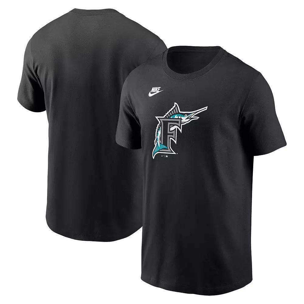 Men's Nike Black Florida Marlins Cooperstown Collection Team Logo T-Shirt, Size: Large, Mlb Black Product Image