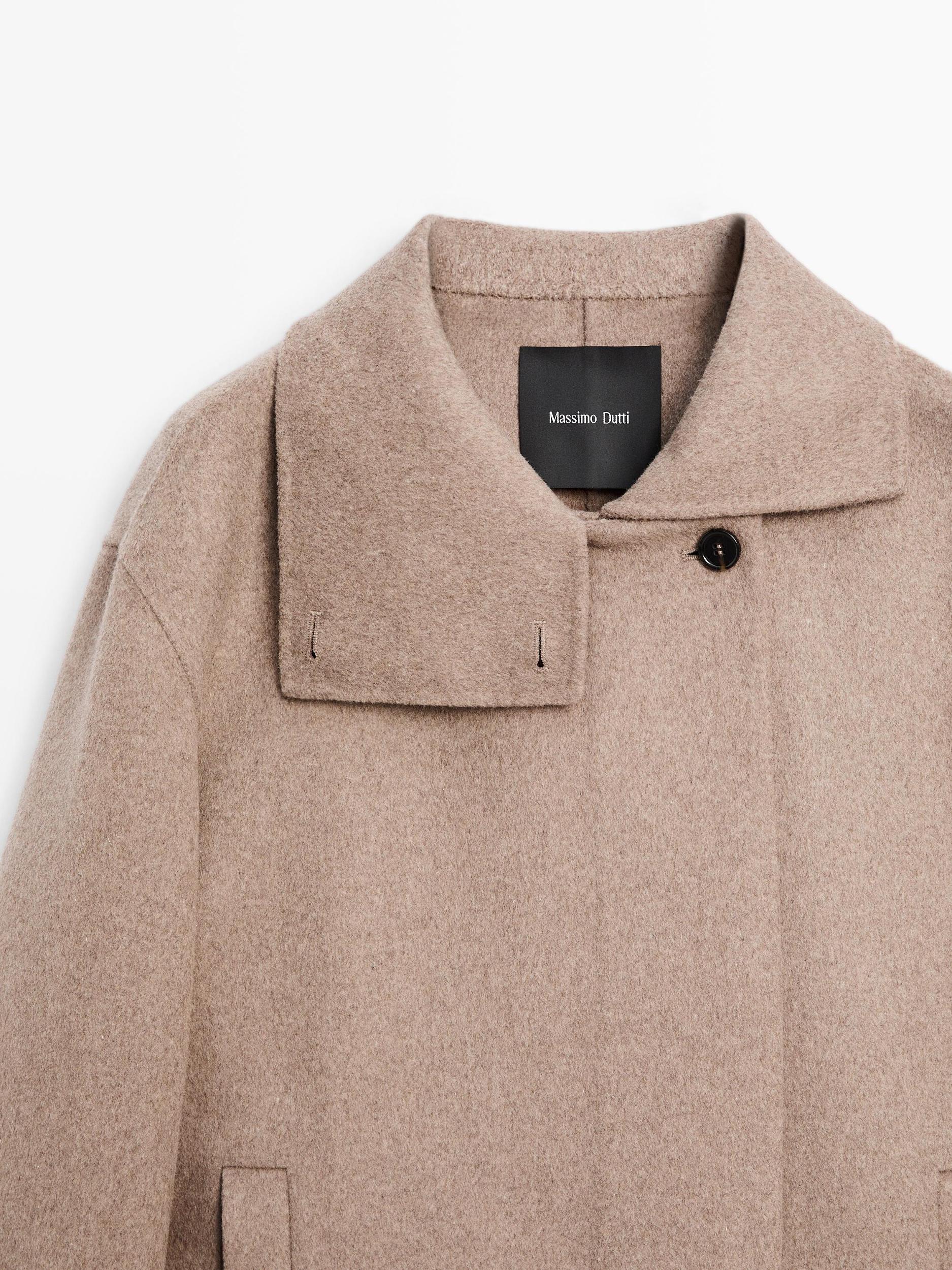 Wool blend high neck coat Product Image