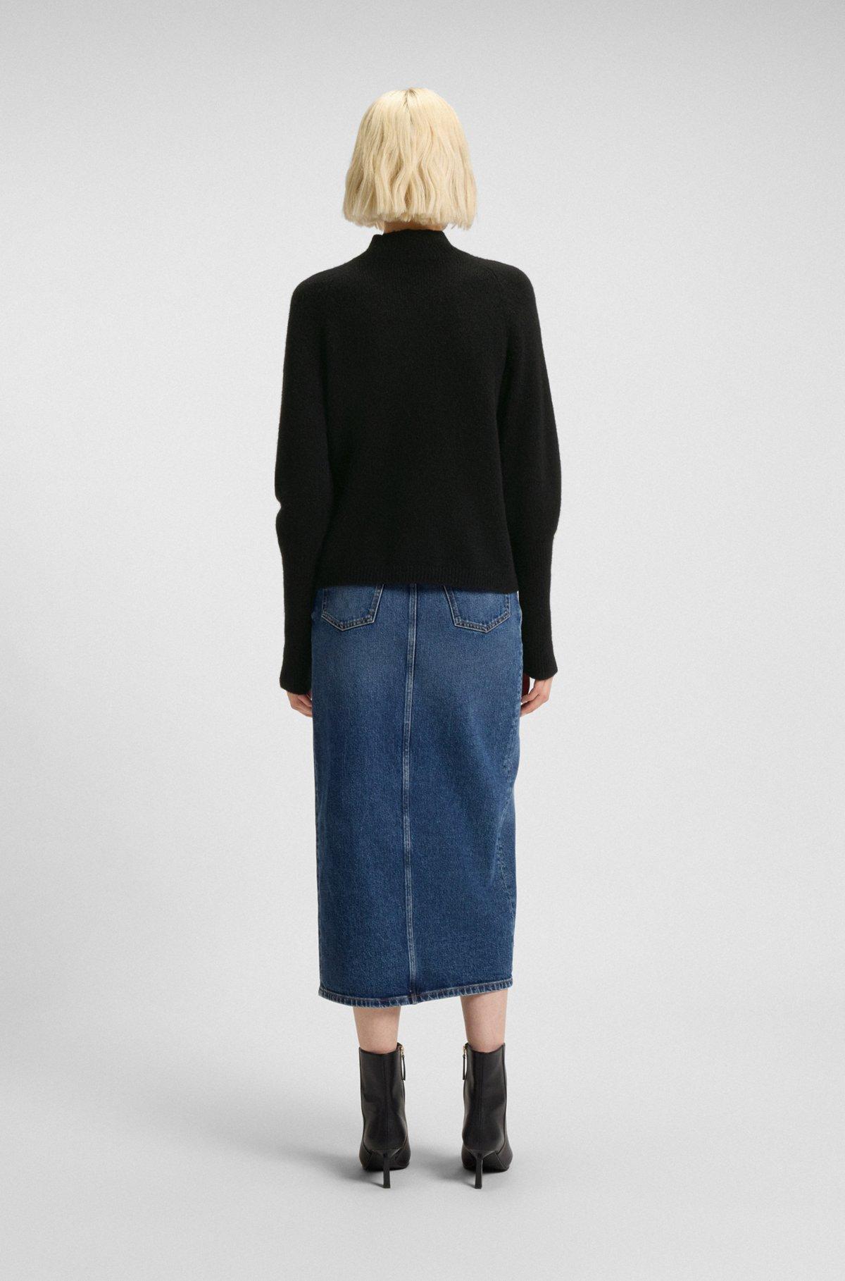 Relaxed-fit mock-neck sweater in a wool blend Product Image