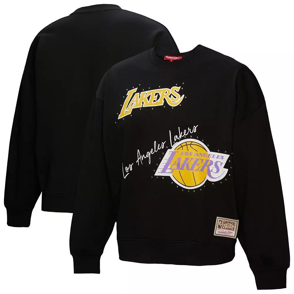 Women's Mitchell & Ness Black Los Angeles Lakers Hardwood Classics Home Team Pullover Sweatshirt,  Product Image