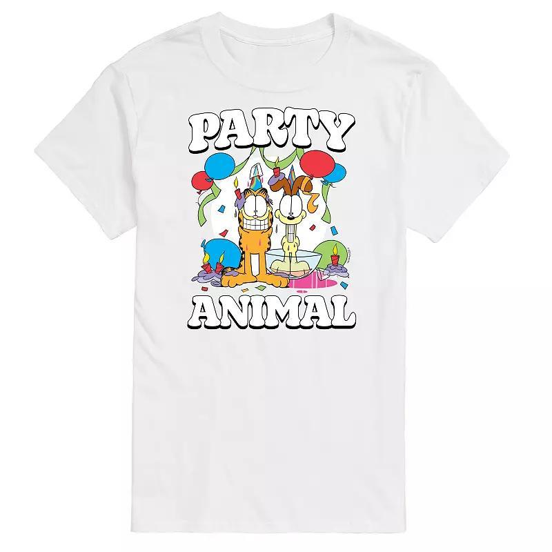 Big & Tall Garfield Party Animal Graphic Tee, Men's, Size: XL Tall, White Product Image