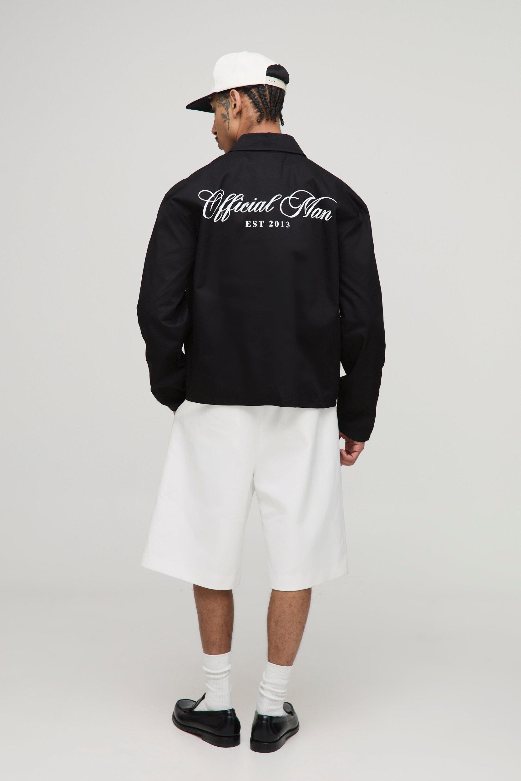 Oversized Boxy Back Printed Long Sleeve Shirt | boohooMAN USA Product Image